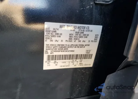 2014 Ford Explorer Limited z USA, uszkodzony, nr VIN 1FM5K8F83EGC21064